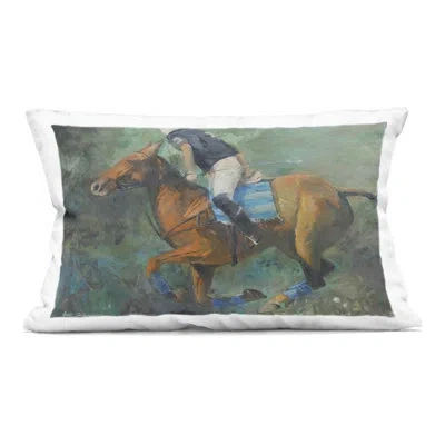 Stupell Industries Polo Rider In Dynamic Motion Decorative Printed Throw Pillow, Design By Jadei Graphics In Green