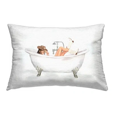 Stupell Industries Polyester Lumbar Rectangular Indoor/outdoor Pillow Cover & Insert In Tan