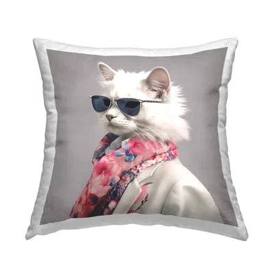 Stupell Industries Polyester Throw Pillow In Gray