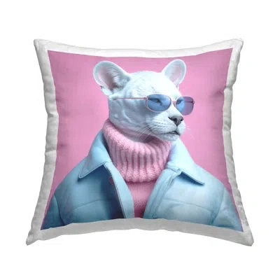 Stupell Industries Polyester Throw Pillow In Pink