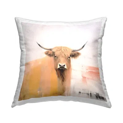 Stupell Industries Polyester Throw Pillow In Tan
