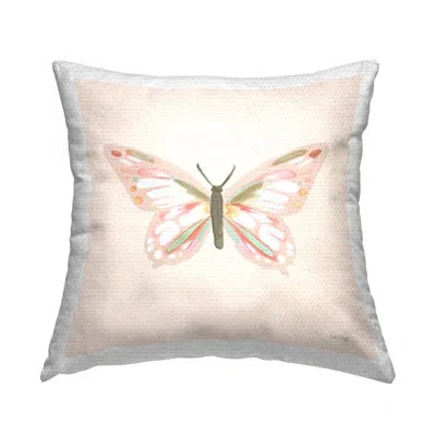 Stupell Industries Polyester Throw Square Indoor/outdoor Pillow Cover & Insert In Beige;pink