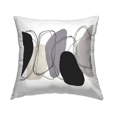 Stupell Industries Polyester Throw Square Indoor/outdoor Pillow Cover & Insert In Black;gray