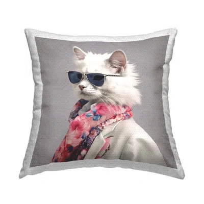 Stupell Industries Polyester Throw Square Indoor/outdoor Pillow Cover & Insert In Black;white;pink