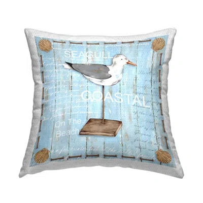 Stupell Industries Polyester Throw Square Indoor/outdoor Pillow Cover & Insert In Blue