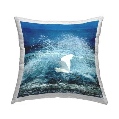 Stupell Industries Polyester Throw Square Indoor/outdoor Pillow Cover & Insert In Blue;black;white