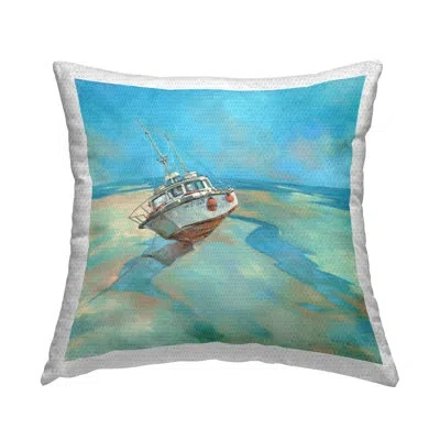 Stupell Industries Polyester Throw Square Indoor/outdoor Pillow Cover & Insert In Blue;brown