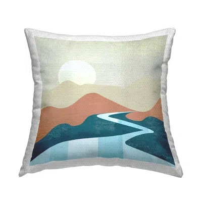Stupell Industries Polyester Throw Square Indoor/outdoor Pillow Cover & Insert In Blue;brown;pink