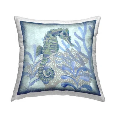 Stupell Industries Polyester Throw Square Indoor/outdoor Pillow Cover & Insert In Blue;green