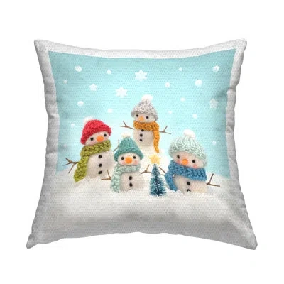 Stupell Industries Polyester Throw Square Indoor/outdoor Pillow Cover & Insert In Blue;red;ivory