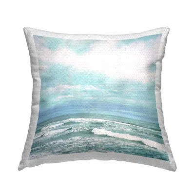 Stupell Industries Polyester Throw Square Indoor/outdoor Pillow Cover & Insert In Blue;white;gray