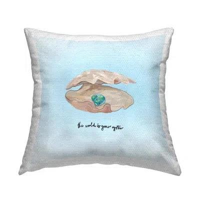 Stupell Industries Polyester Throw Square Indoor/outdoor Pillow Cover & Insert By Amelia Noyes In Blue
