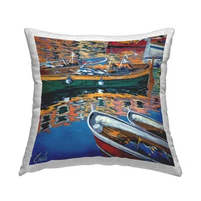 Stupell Industries Polyester Throw Square Indoor/outdoor Pillow Cover & Insert By Daniela Corallo In Blue;green;orange