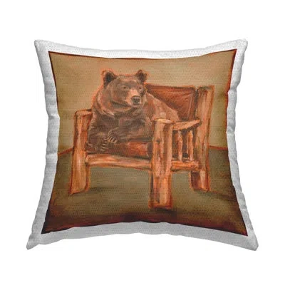 Stupell Industries Polyester Throw Square Indoor/outdoor Pillow Cover & Insert By Ethan Harper In Brown