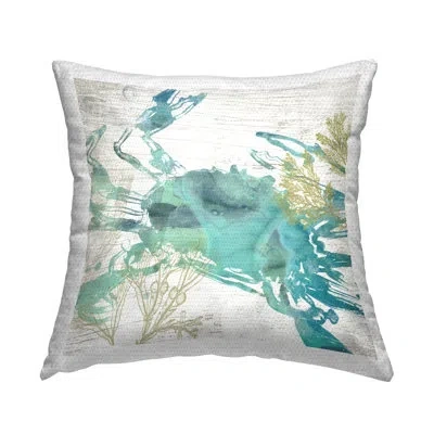 Stupell Industries Polyester Throw Square Indoor/outdoor Pillow Cover & Insert By June Erica Vess In Blue;brown;white