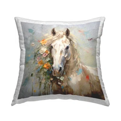 Stupell Industries Polyester Throw Square Indoor/outdoor Pillow Cover & Insert By Lazar Studio In Beige