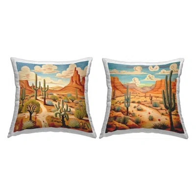 Stupell Industries Polyester Throw Square Indoor/outdoor Pillow Cover & Insert By Lazar Studio In Tan