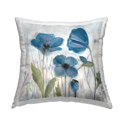 Stupell Industries Polyester Throw Square Indoor/outdoor Pillow Cover & Insert By Marilyn Dunlap In Blue