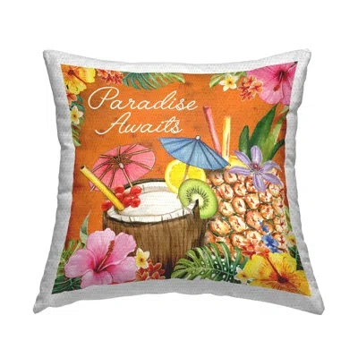 Stupell Industries Polyester Throw Square Indoor/outdoor Pillow Cover & Insert By Nd Art In Multi-color