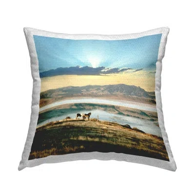 Stupell Industries Polyester Throw Square Indoor/outdoor Pillow Cover & Insert By Rhonda Addison In Blue