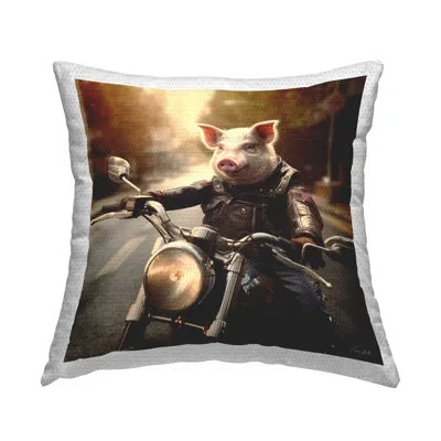Stupell Industries Polyester Throw Square Indoor/outdoor Pillow Cover & Insert By Roozbeh In Brown;gray;pink