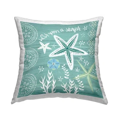 Stupell Industries Polyester Throw Square Indoor/outdoor Pillow Cover & Insert By Sharon Lee In Blue