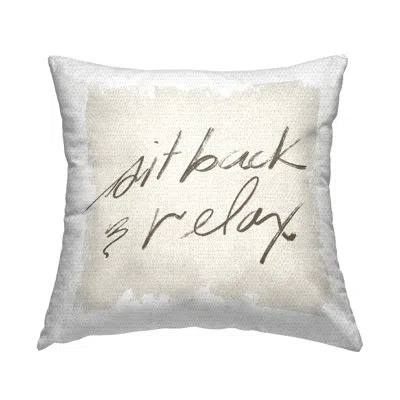 Stupell Industries Polyester Throw Square Indoor/outdoor Pillow Cover & Insert In Gray;beige