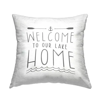 Stupell Industries Polyester Throw Square Indoor/outdoor Pillow Cover & Insert In Gray;ivory