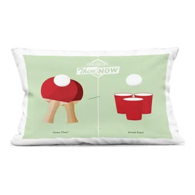 Stupell Industries Pong Drink And Game Time Decorative Printed Throw Pillow, Design By Jadei Graphics In Green