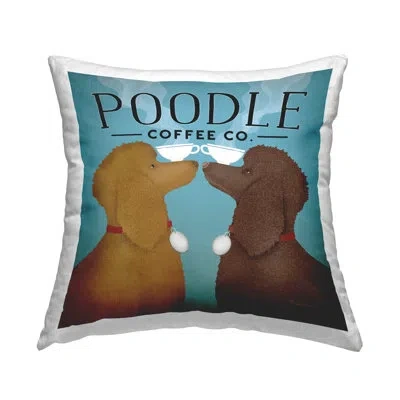 Stupell Industries Poodle Coffee Co Dog Ad Printed Throw Pillow Design By Ryan Fowler