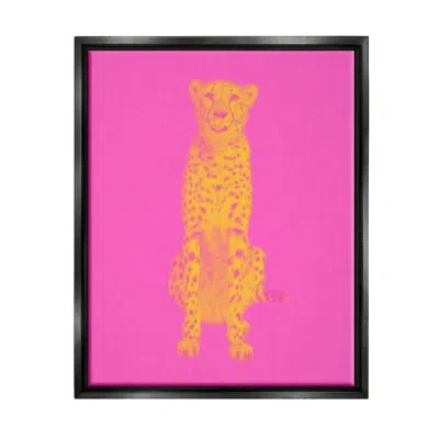 Stupell Industries Pop Pink & Yellow Leopard Floater Frame By House Of Lulu In Jet Black Floater Frame