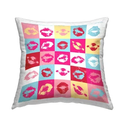 Stupell Industries Pop Style Lipstick Lips Printed Throw Pillow Design By Peter Horjus