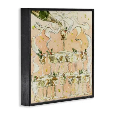 Stupell Industries Pouring Champagne Seasonal Cocktails Framed Giclee Art, Design By Melissa Wang In Midnight Black Framed Giclee