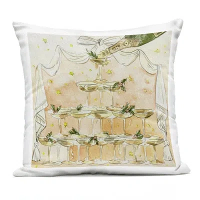 Stupell Industries Pouring Champagne Seasonal Cocktails Outdoor Printed Pillow, Design By Melissa Wang
