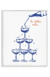 Stupell Industries Pouring Champagne Tower Framed Art Print In Blue