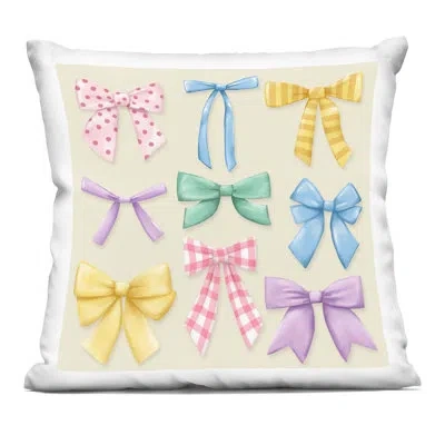 Stupell Industries Pretty Bows Differing Patterns Decorative Printed Throw Pillow Design By Jilly Jack Designs In Yellow