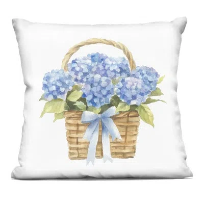 Stupell Industries Pretty Picnic Hydrangeas Decorative Printed Throw Pillow, Design By Petal Prints Design, 18 X 7 X 18 In Blue