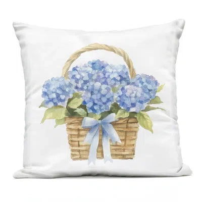 Stupell Industries Pretty Picnic Hydrangeas Outdoor Printed Pillow, Design By Petal Prints Design, 18 X 7 X 18 In Blue