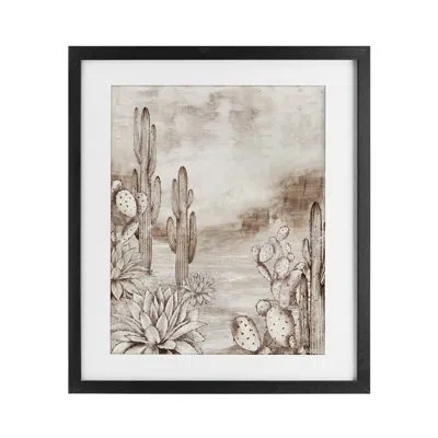 Stupell Industries Prickly Elegance Cacti Framed Print Under Glass, Design By Luna Mavis In Midnight Black Frame