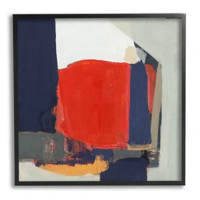 Stupell Industries Primary Blocked Geometric Shapes Giclee Art By Terri Burris In Midnight Black Framed Giclee