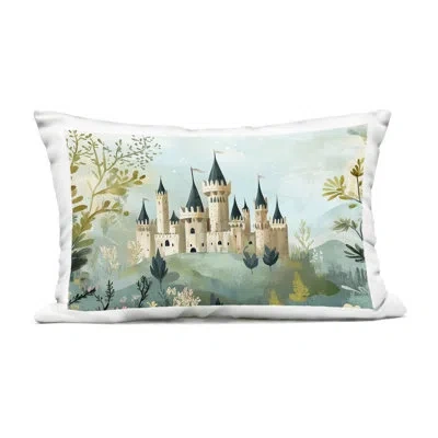 Stupell Industries Princess' Castle View Outdoor Printed Pillow, Design By Christine Simpson Art In Green