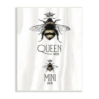Stupell Industries Queen & Mini Bee Crowned Bumblebees Mother Daughter By Lil' Rue - Graphic Art In Wall Plaque