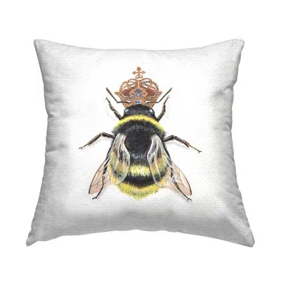 Stupell Industries Queen Bee With Crown Printed Outdoor Throw Pillow Design By Connie Resch In White