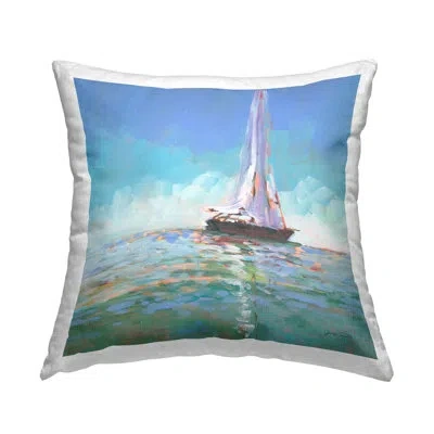 Stupell Industries Quiet Sailing Ocean Scenery Printed Throw Pillow Design By Jane Slivka