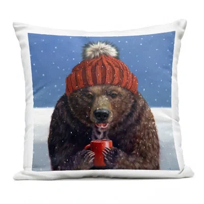 Stupell Industries Rabbit In Relaxing Bubble Bath Outdoor Printed Pillow, Design By Lucia Heffernan