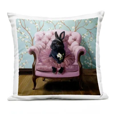Stupell Industries Rabbit In Relaxing Bubble Bath Outdoor Printed Pillow, Design By Lucia Heffernan