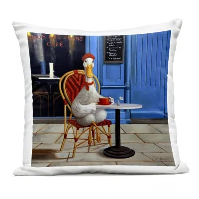 Stupell Industries Rabbit In Relaxing Bubble Bath Outdoor Printed Pillow, Design By Lucia Heffernan