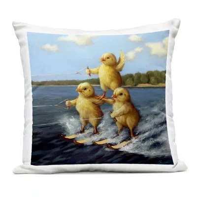 Stupell Industries Rabbit In Relaxing Bubble Bath Outdoor Printed Pillow, Design By Lucia Heffernan