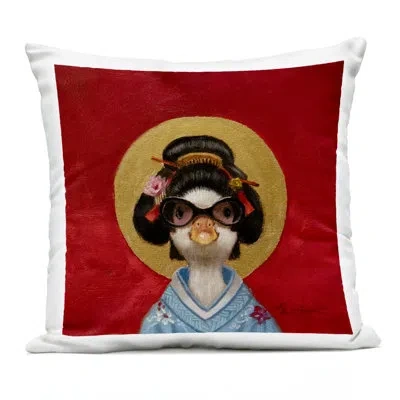 Stupell Industries Rabbit In Relaxing Bubble Bath Outdoor Printed Pillow, Design By Lucia Heffernan