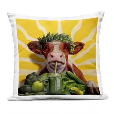 Stupell Industries Rabbit In Relaxing Bubble Bath Outdoor Printed Pillow, Design By Lucia Heffernan